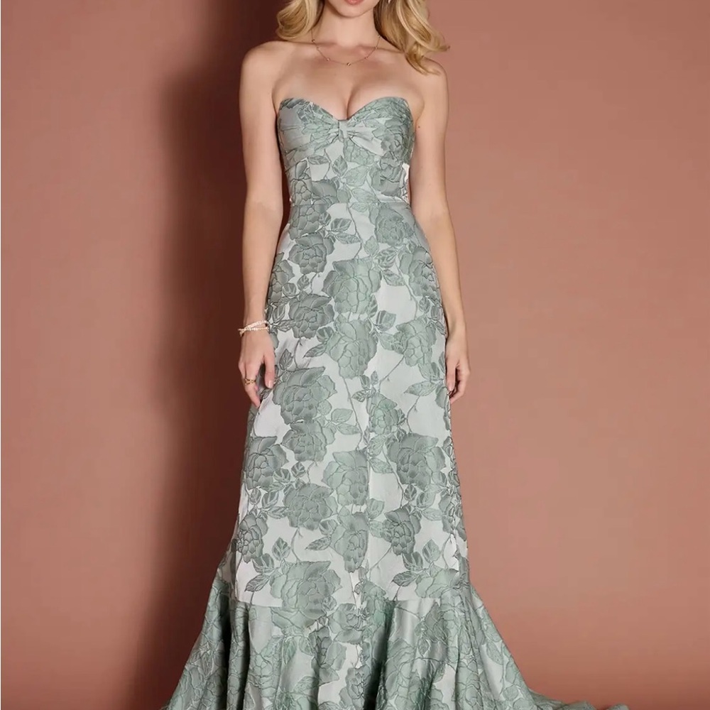 Azazie - Bridget Mint Bow Gown